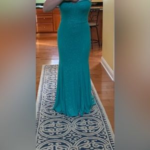 Teal prom dress